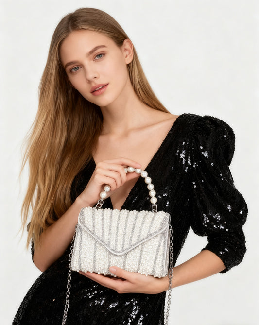 Pearl Radiance Evening Bag — Refined Elegance for Special Moments
