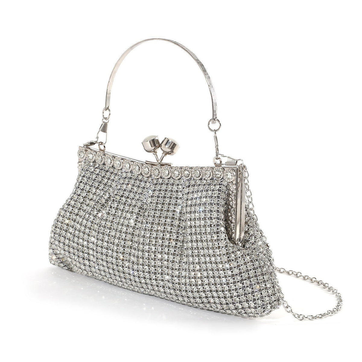 Rhinestone Mesh Frame Evening Bag