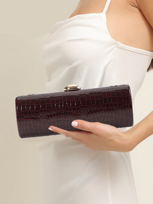Vintage Croc Clutch — Structured Elegance