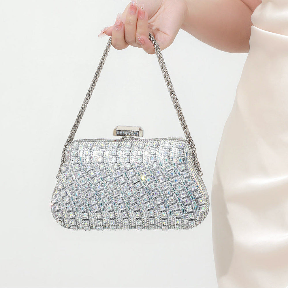 Crystal Frame Evening Bag — Refined Structured Sparkle