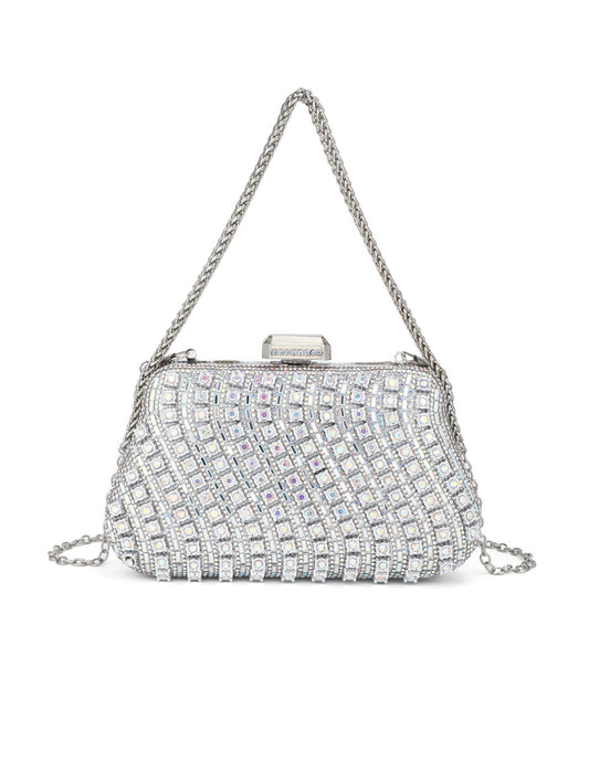 Crystal Frame Evening Bag — Refined Structured Sparkle