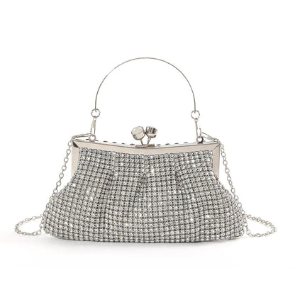 Rhinestone Mesh Frame Evening Bag