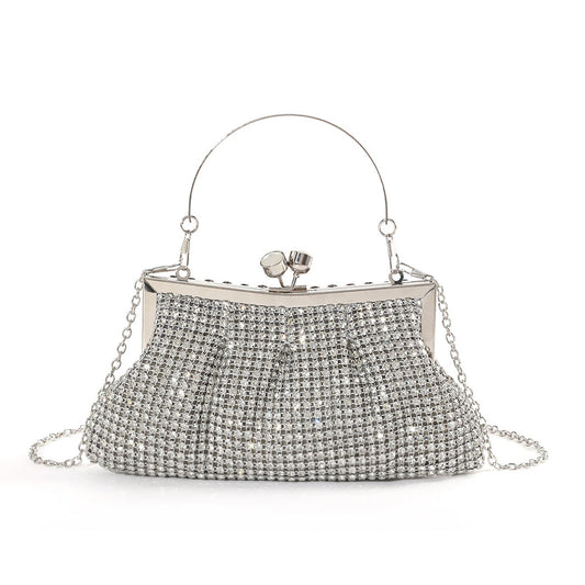 Rhinestone Mesh Frame Evening Bag