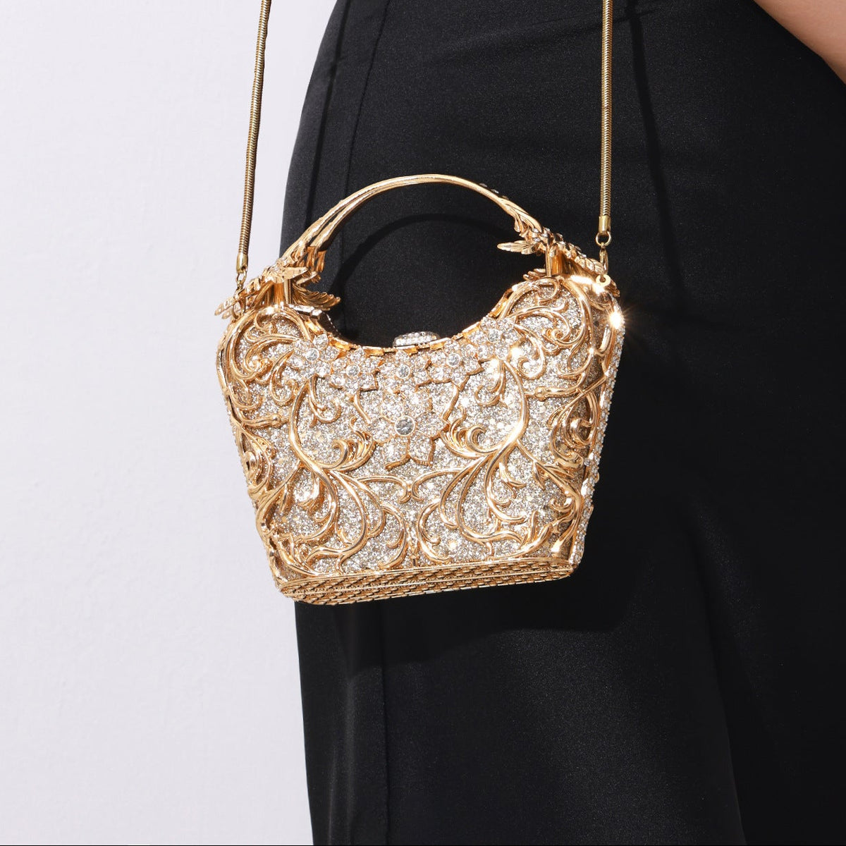 Sculpted Crystal Evening Bag — Ornate Statement Clutch