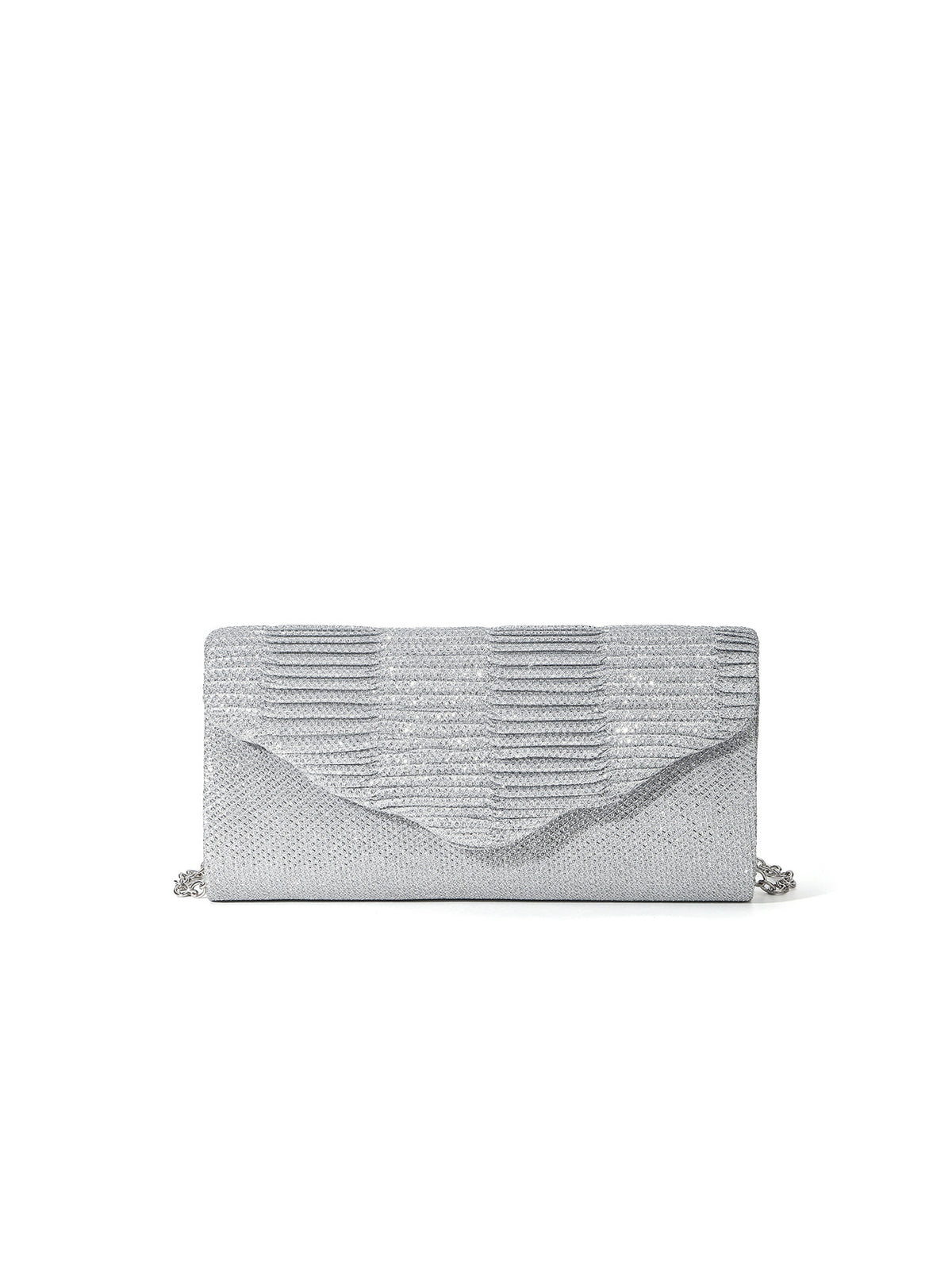 Lustre Pleated Evening Clutch — Refined Metallic Elegance