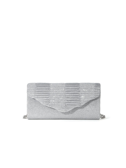 Lustre Pleated Evening Clutch — Refined Metallic Elegance