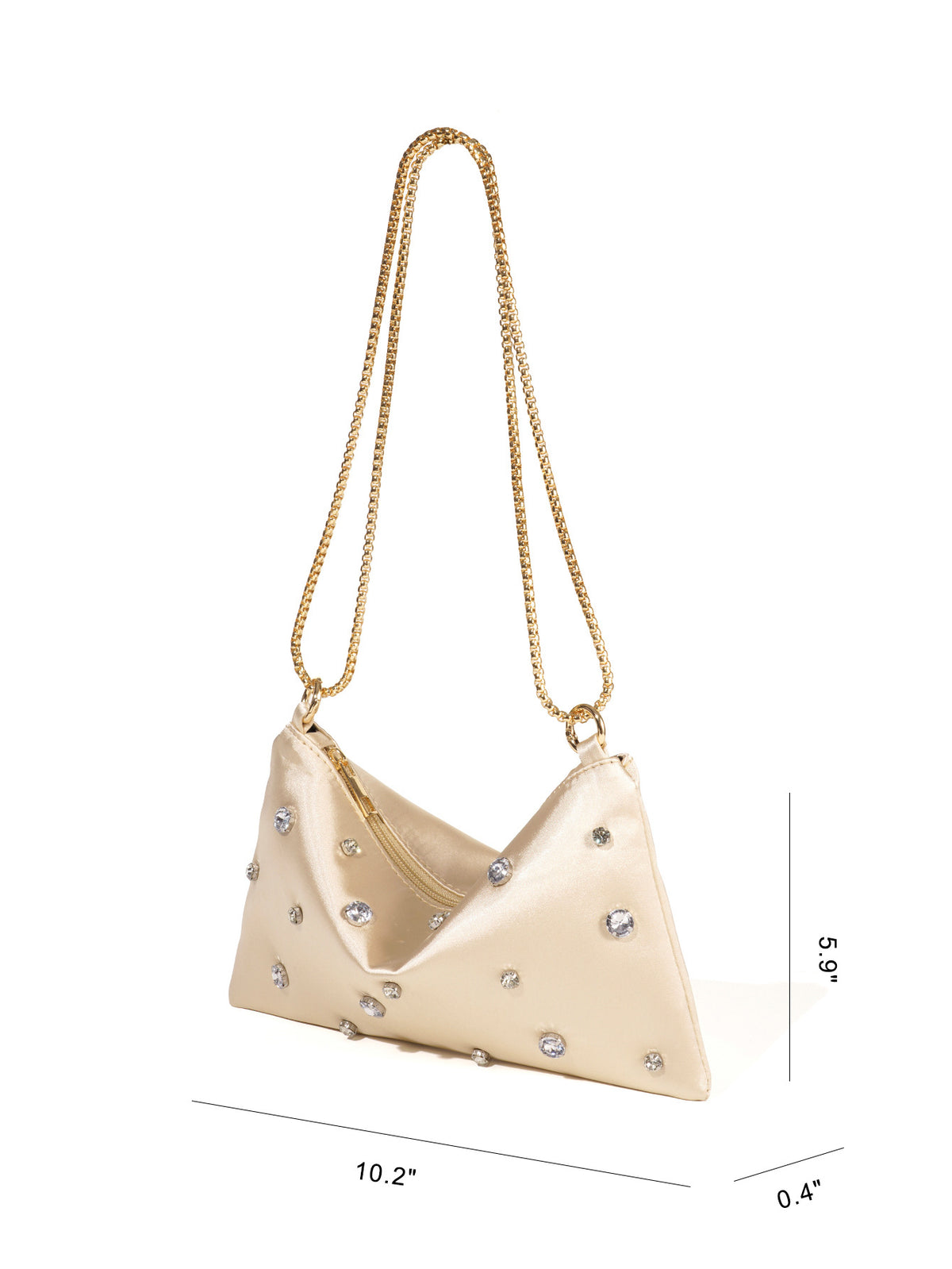 Crystal Stud Shoulder Bag — Soft Sculpted Evening Style