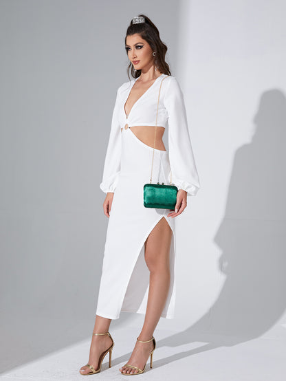 Emerald Satin Evening Clutch — Refined After-Dark Elegance