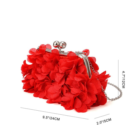 3D Floral Petal Evening Clutch