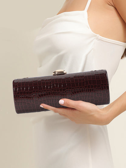 Vintage Croc Clutch — Structured Elegance