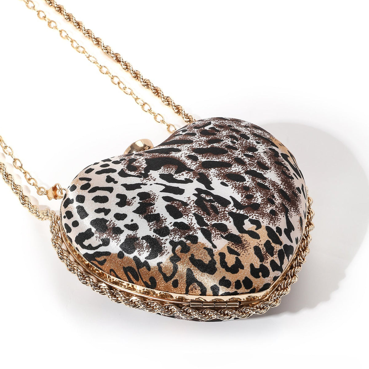 Leopard Heart-Shaped Evening Bag