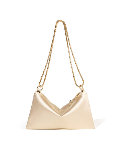 Crystal Stud Shoulder Bag — Soft Sculpted Evening Style