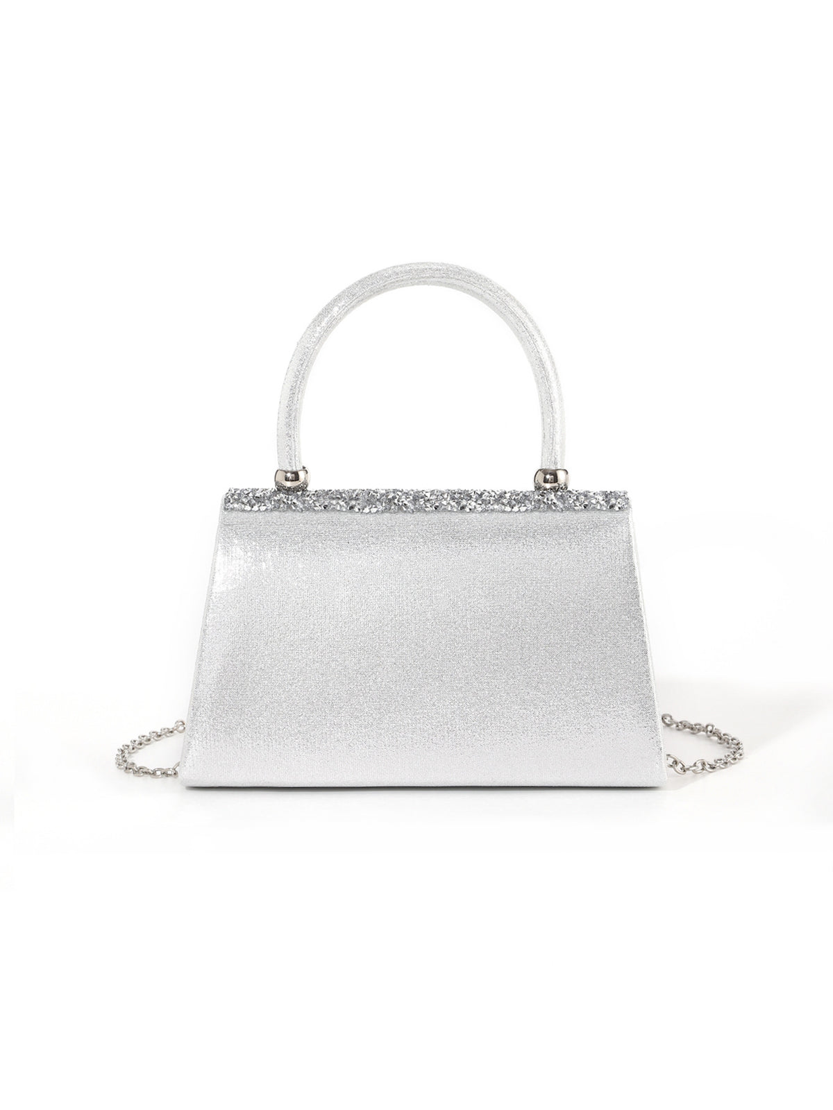 Crystal Glitter Handbag — Structured Modern Shine