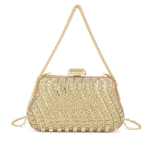 Crystal Frame Evening Bag — Refined Structured Sparkle