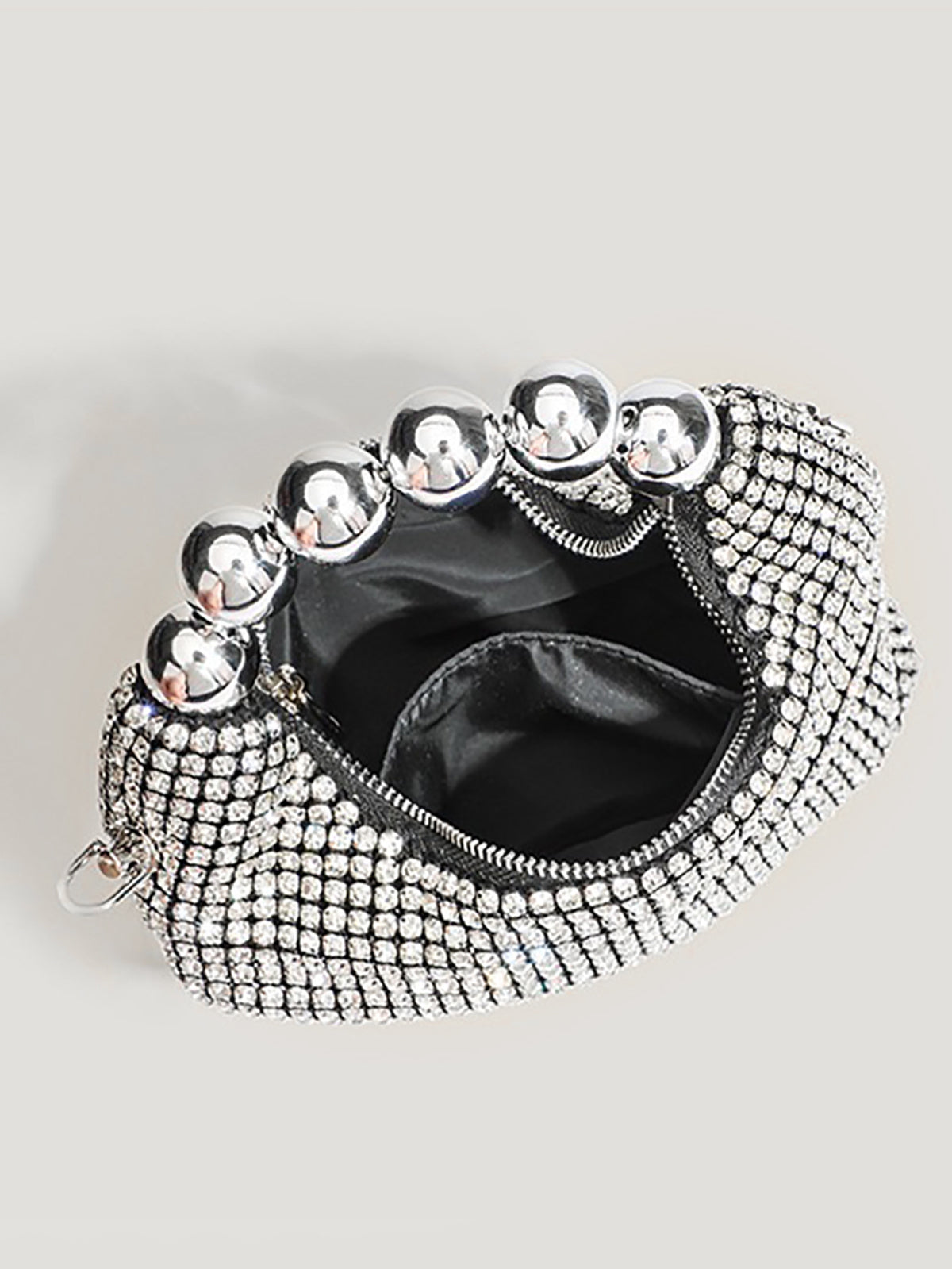 Crystal Mesh Beaded Handle Evening Bag