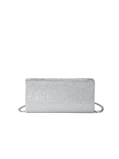Lustre Pleated Evening Clutch — Refined Metallic Elegance