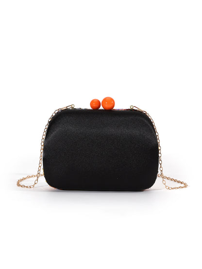 Floral Sequin Evening Clutch — Sculpted Statement Bag