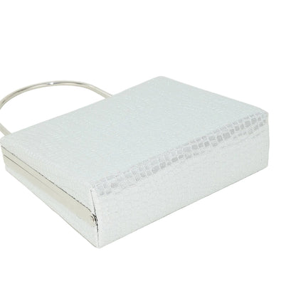 Luna Croc-Embossed Box Clutch — Structured Evening Bag
