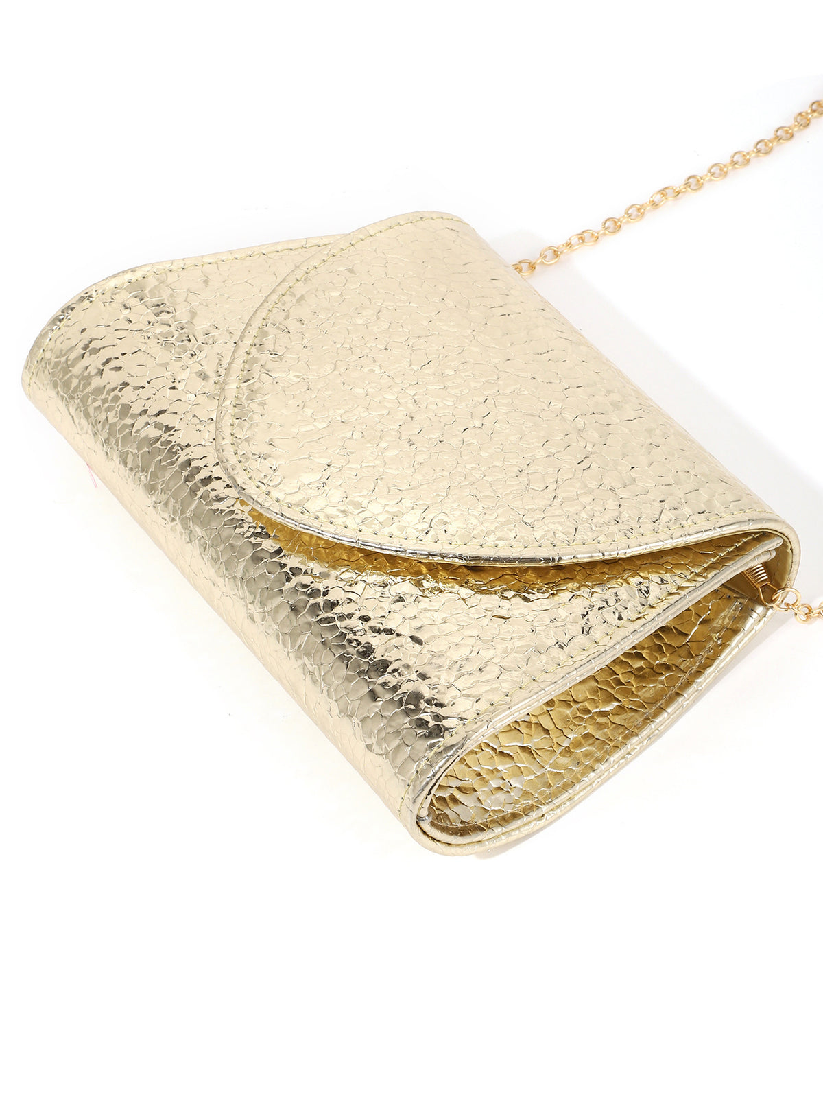 Lustre Gold Envelope Evening Clutch Bag
