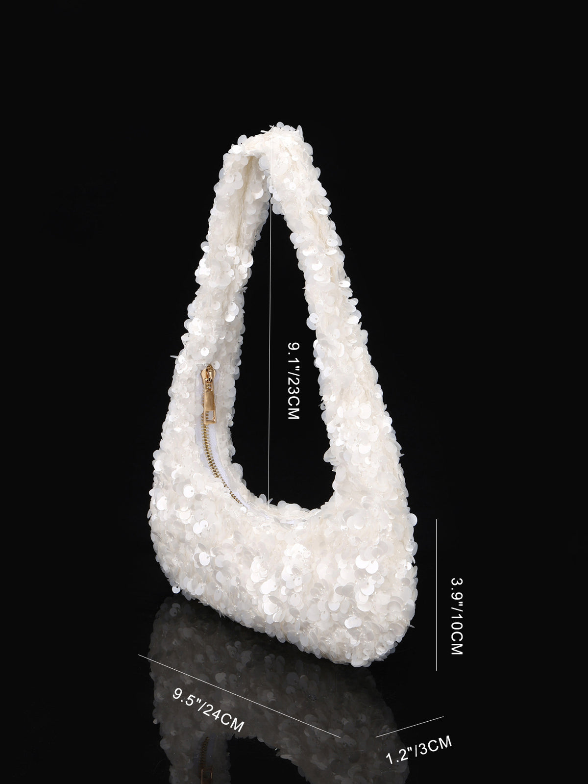 Pearl Sequin Shoulder Bag — Soft Evening Elegance