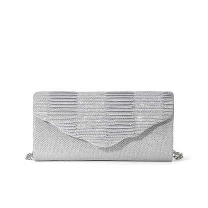 Lustre Pleated Evening Clutch — Refined Metallic Elegance