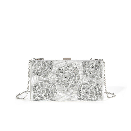Pearl Embellished Crystal Evening Clutch