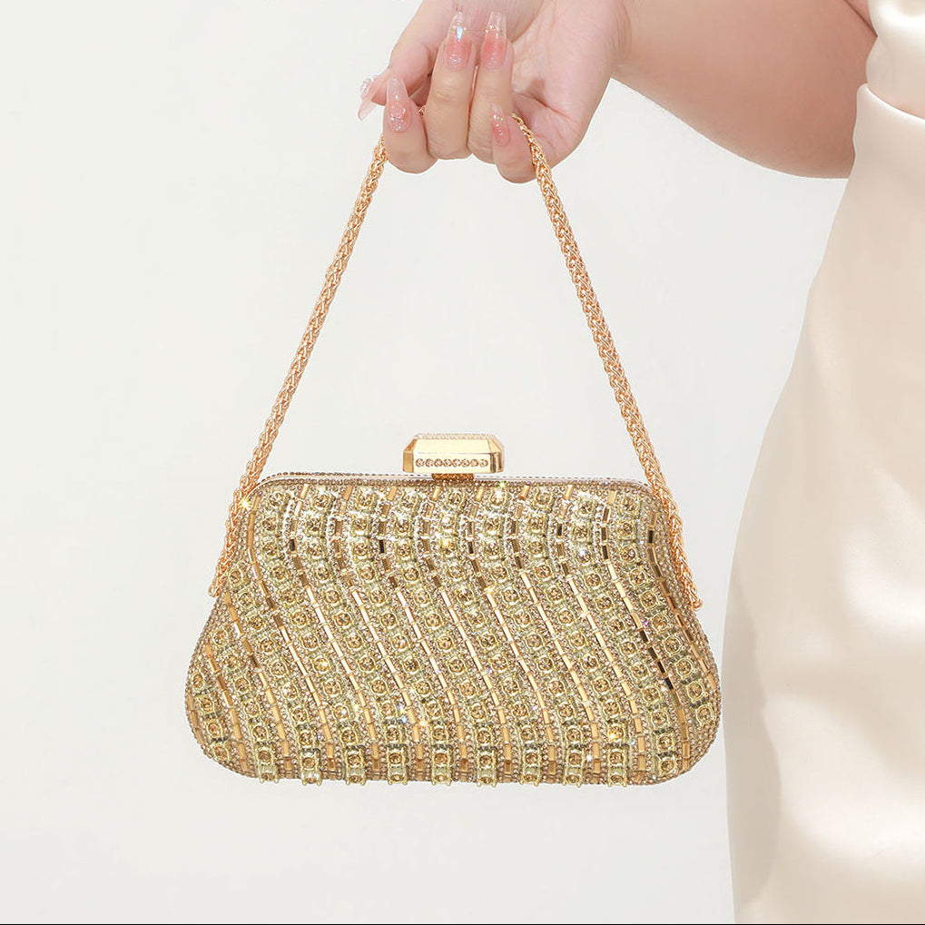 Crystal Frame Evening Bag — Refined Structured Sparkle