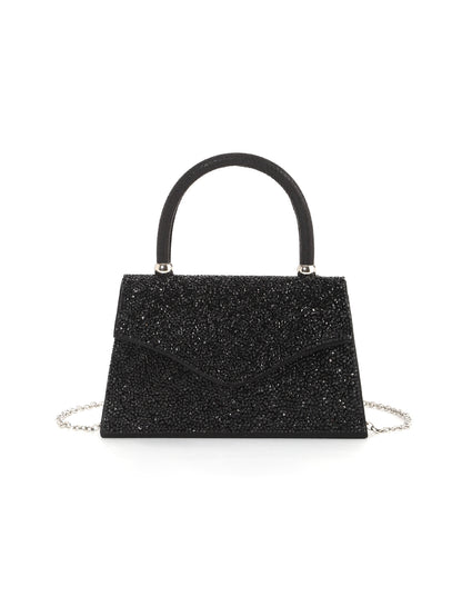 Crystal Glitter Handbag — Structured Modern Shine