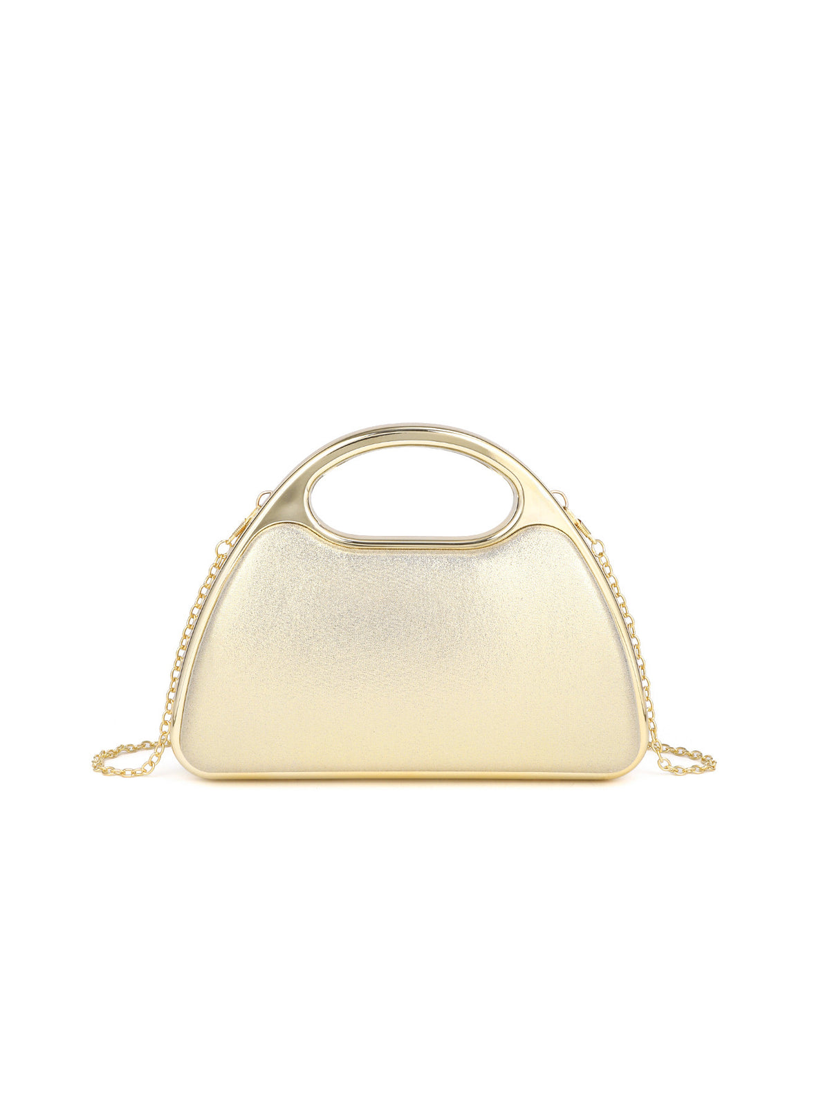 Crystal Fringe Evening Bag — Sculpted Gold Elegance