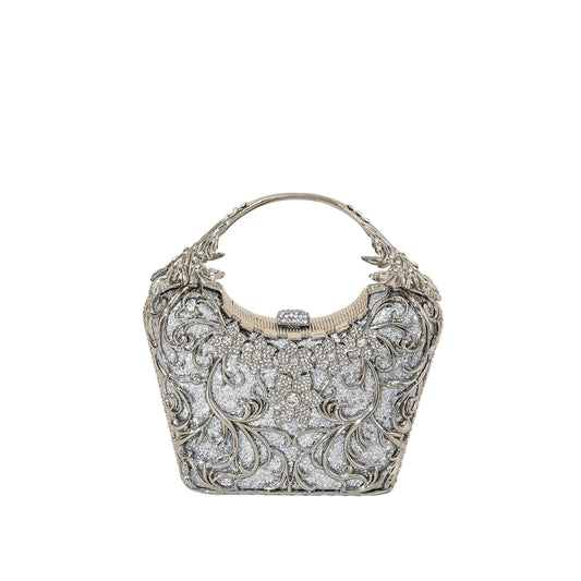 Sculpted Crystal Evening Bag — Ornate Statement Clutch