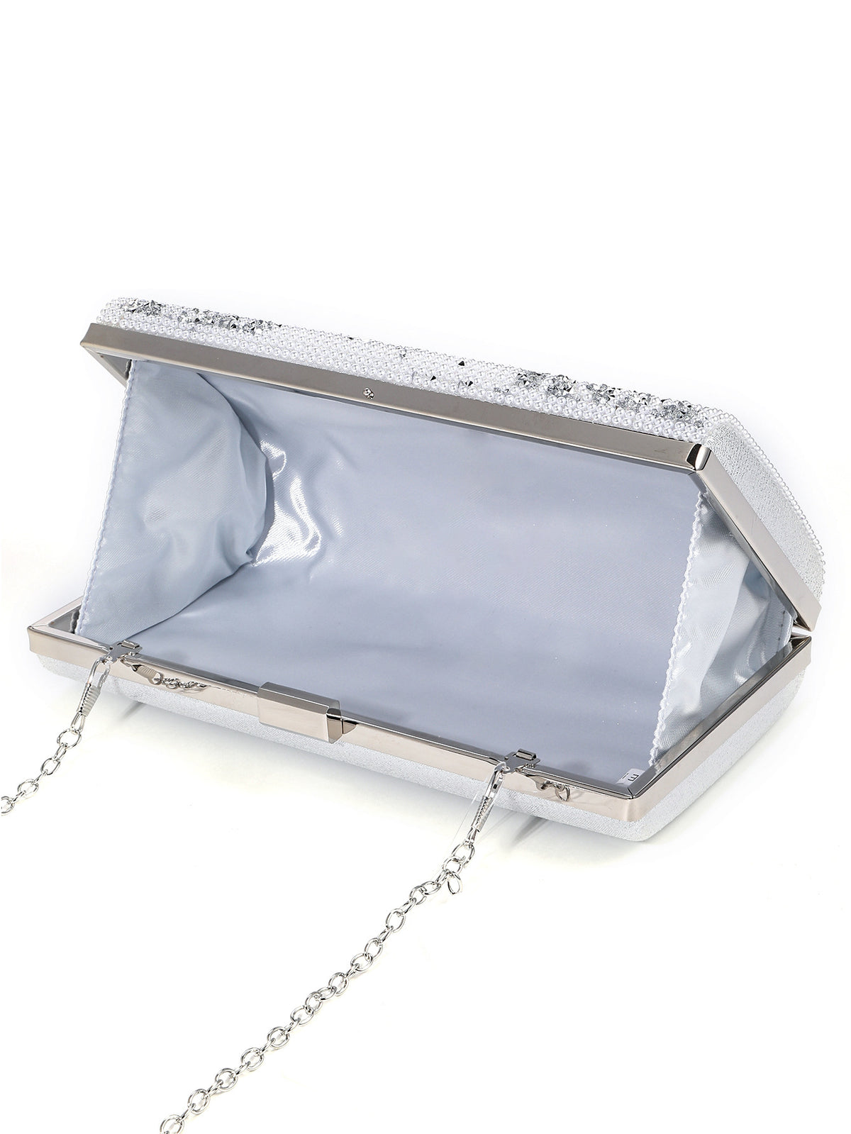 Pearl Embellished Crystal Evening Clutch