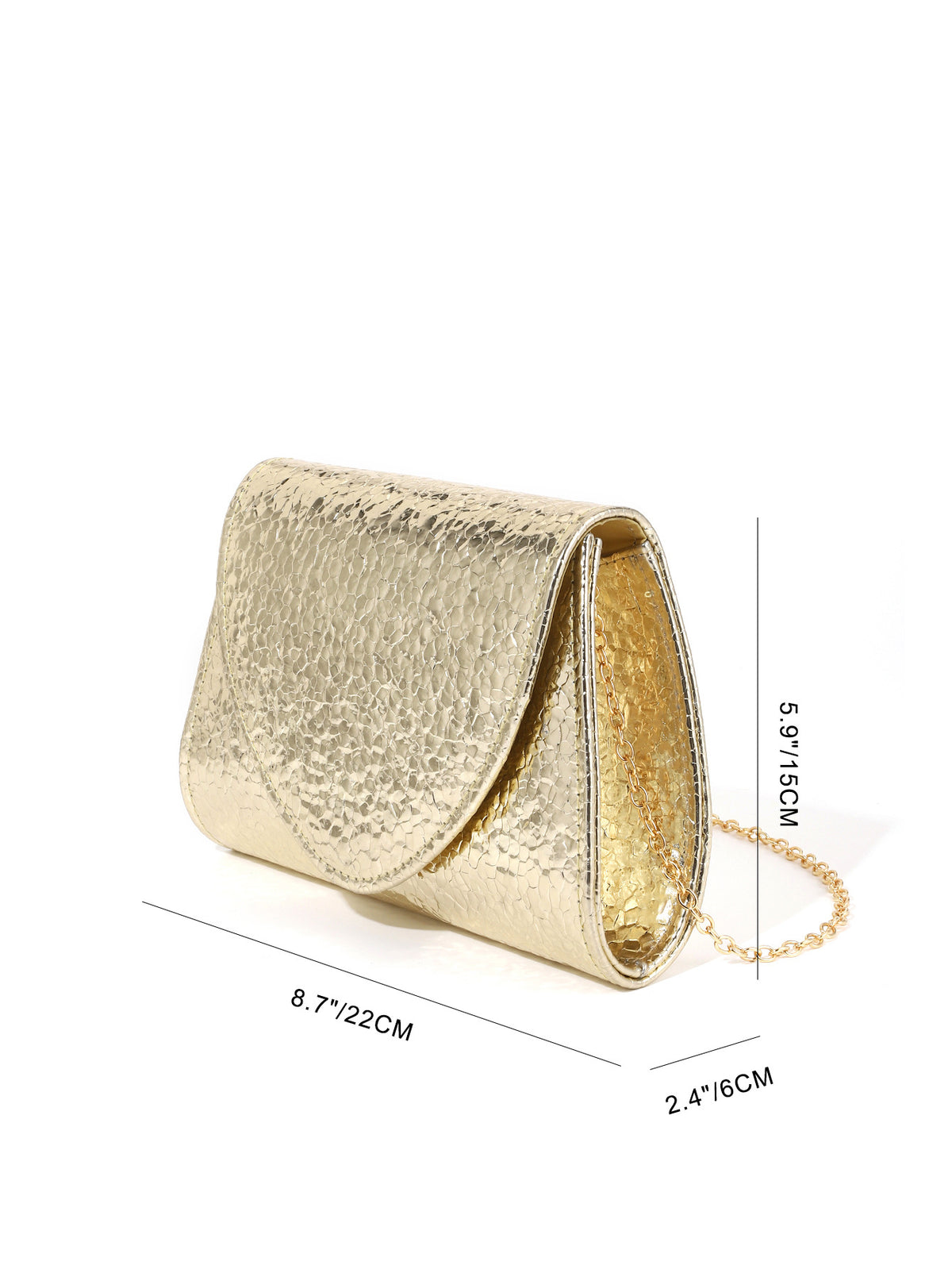 Lustre Gold Envelope Evening Clutch Bag
