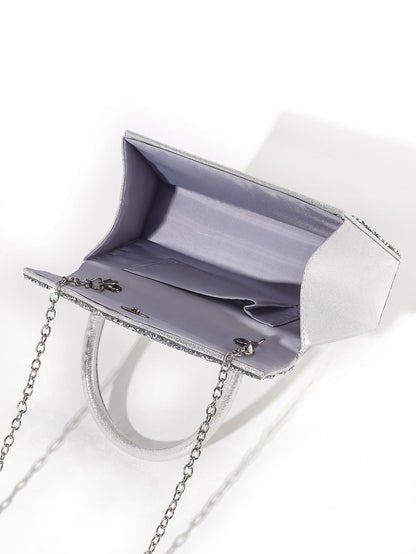 Crystal Glitter Handbag — Structured Modern Shine