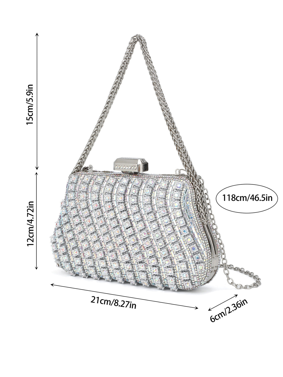 Crystal Frame Evening Bag — Refined Structured Sparkle