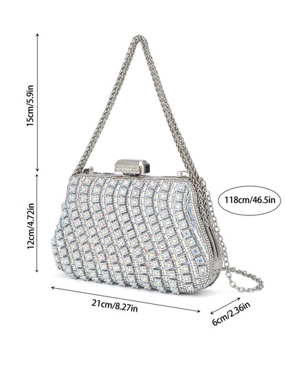 Crystal Frame Evening Bag — Refined Structured Sparkle