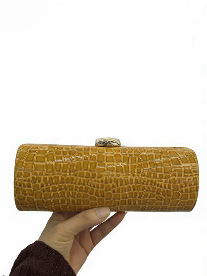 Vintage Croc Clutch — Structured Elegance