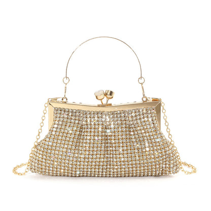 Rhinestone Mesh Frame Evening Bag
