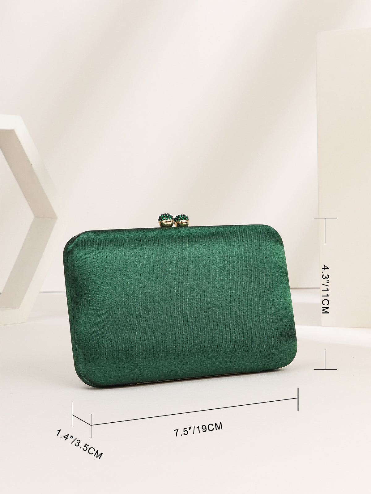 Emerald Satin Evening Clutch — Refined After-Dark Elegance