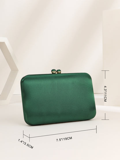 Emerald Satin Evening Clutch — Refined After-Dark Elegance