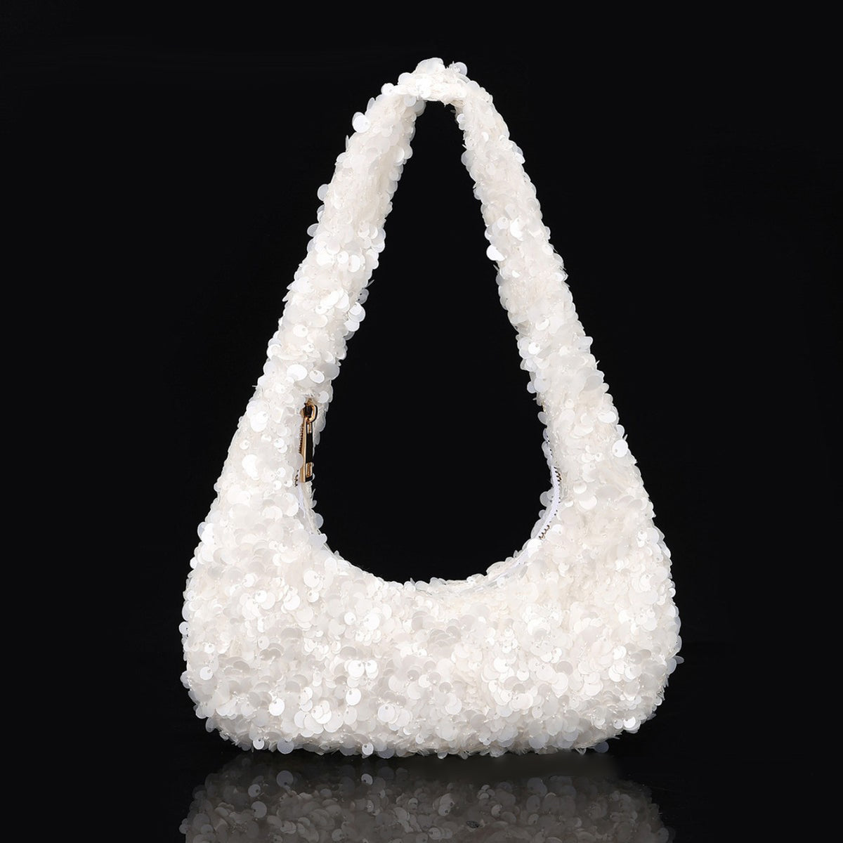 Pearl Sequin Shoulder Bag — Soft Evening Elegance