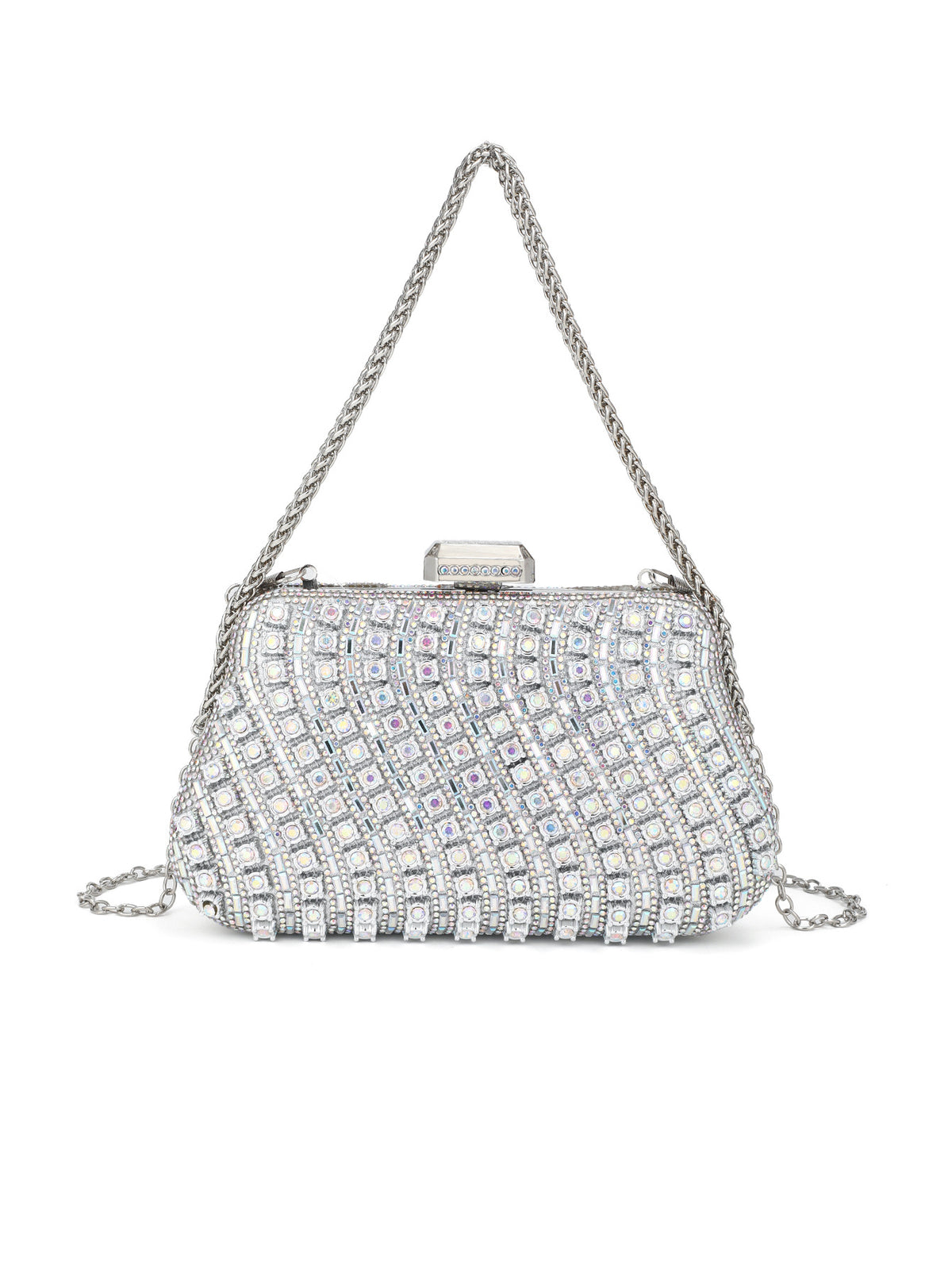 Crystal Frame Evening Bag — Refined Structured Sparkle