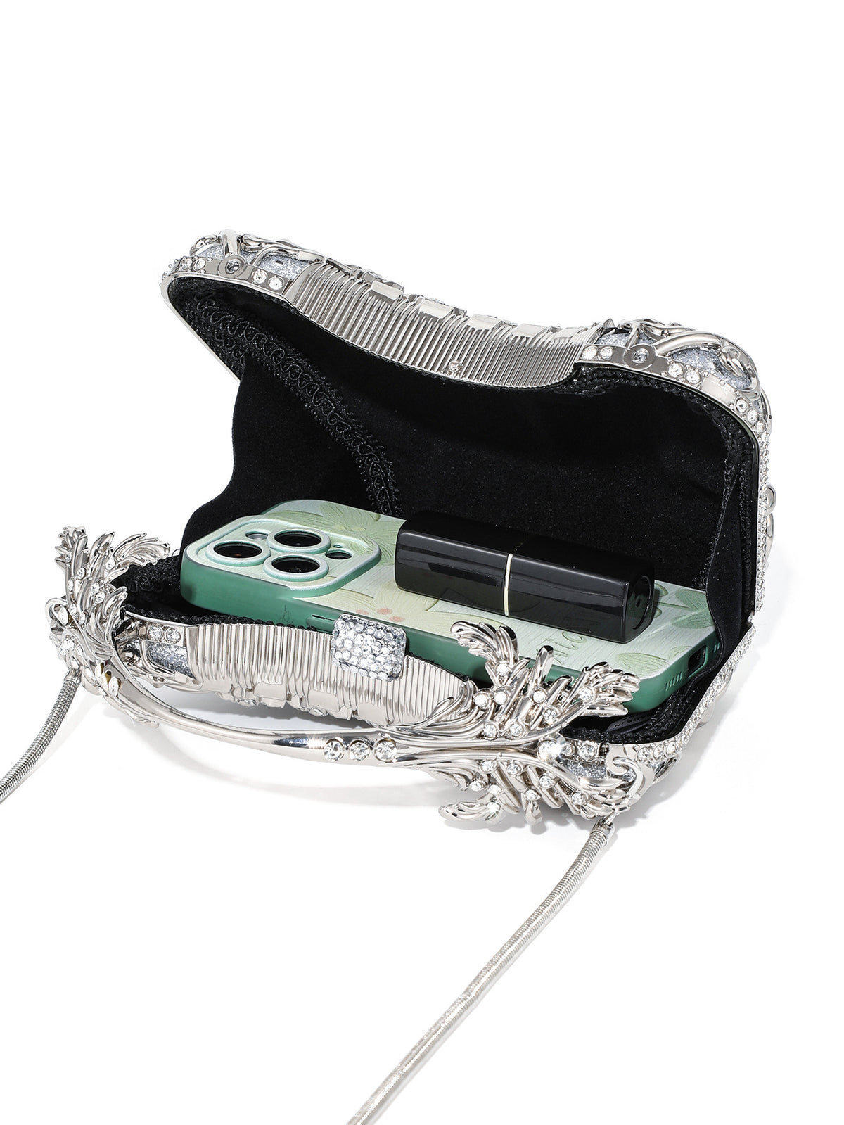 Sculpted Crystal Evening Bag — Ornate Statement Clutch