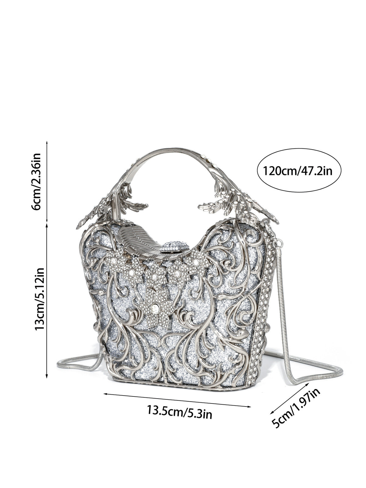 Sculpted Crystal Evening Bag — Ornate Statement Clutch