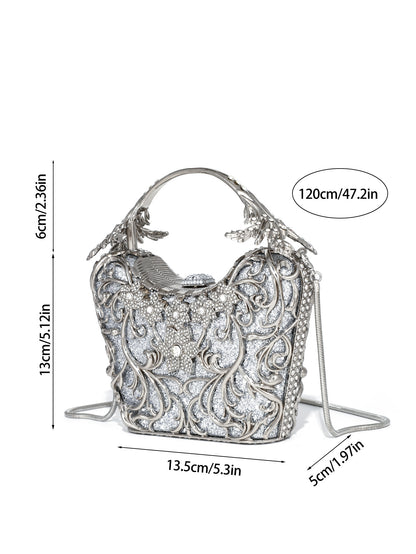 Sculpted Crystal Evening Bag — Ornate Statement Clutch