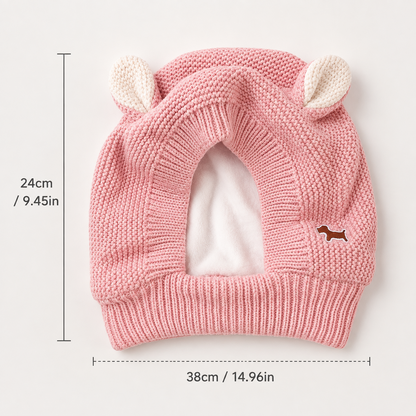 Cozy Bear Knit Pet Hat