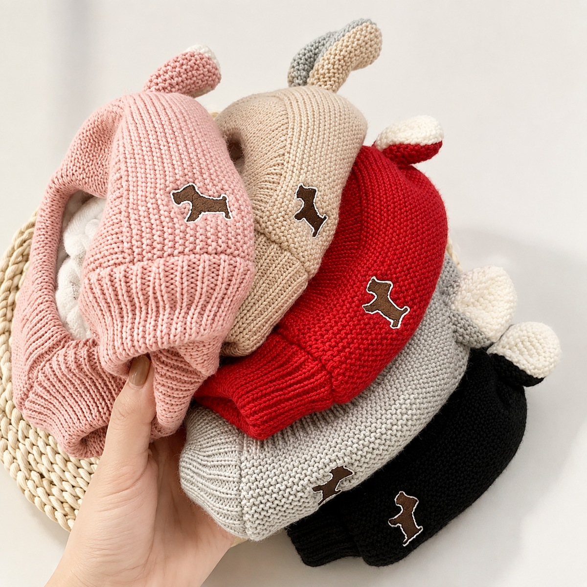 Cozy Bear Knit Pet Hat