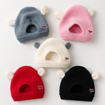 Cozy Bear Knit Pet Hat