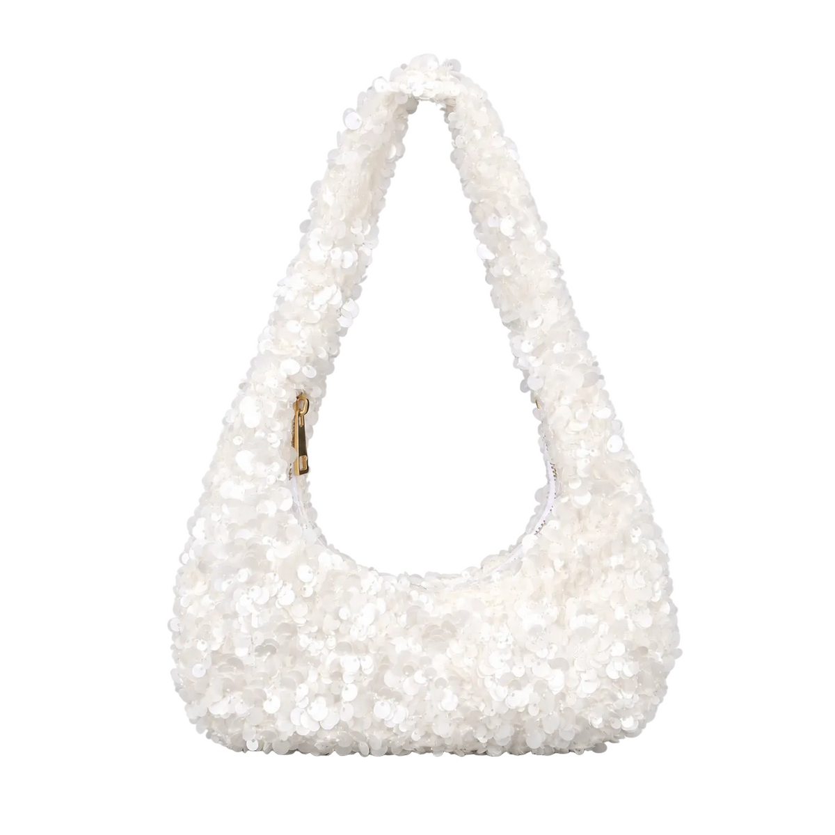 Pearl Sequin Shoulder Bag — Soft Evening Elegance