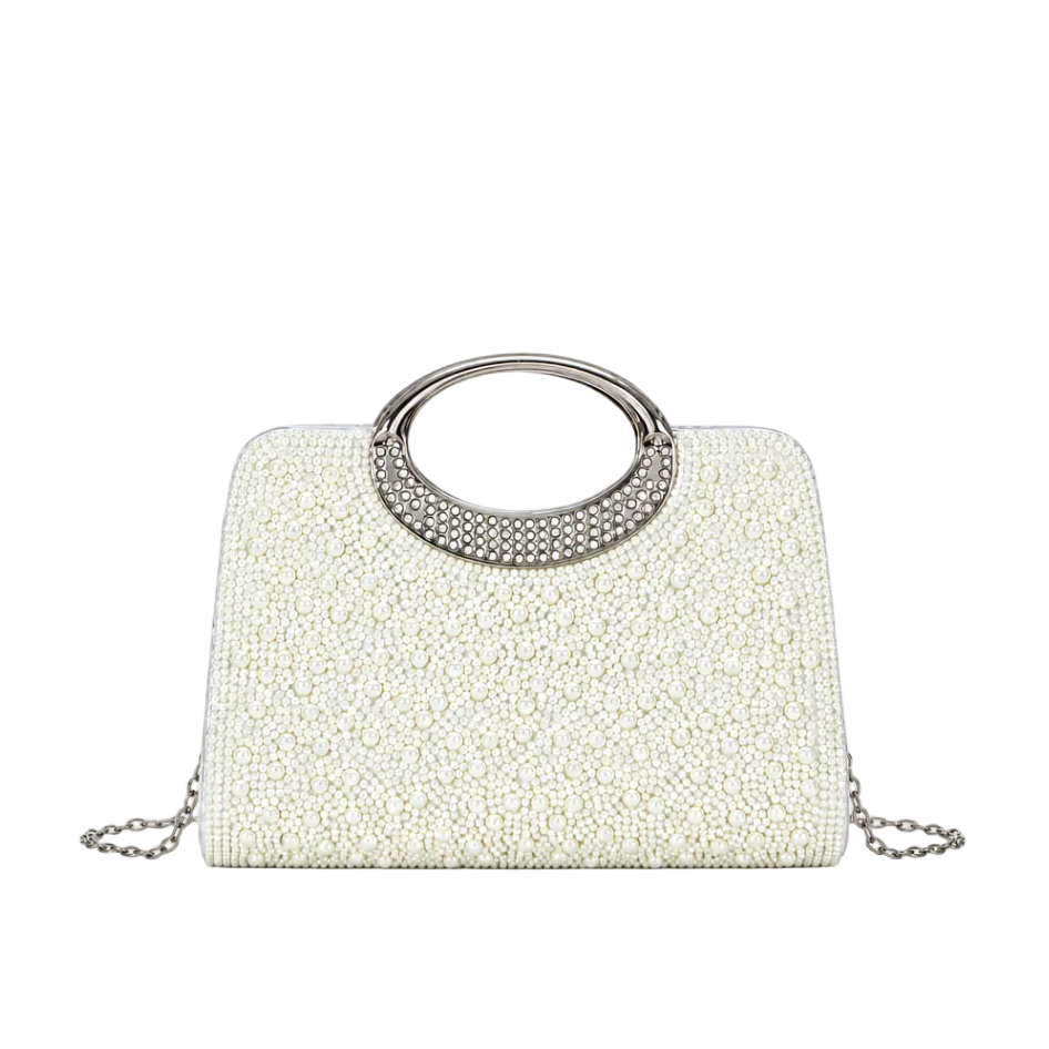 Pearl Top Handle Bag — Sculpted Elegance