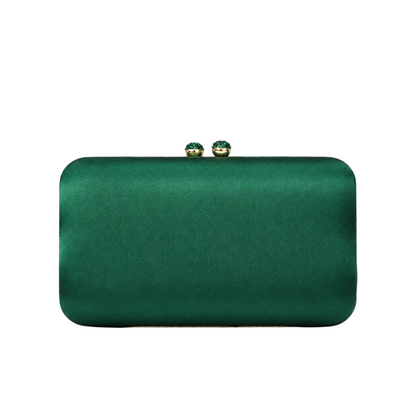 Emerald Satin Evening Clutch — Refined After-Dark Elegance